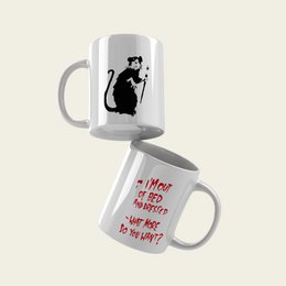 Tazza in ceramica Banksy 325 ml - Sono fuori dal letto
