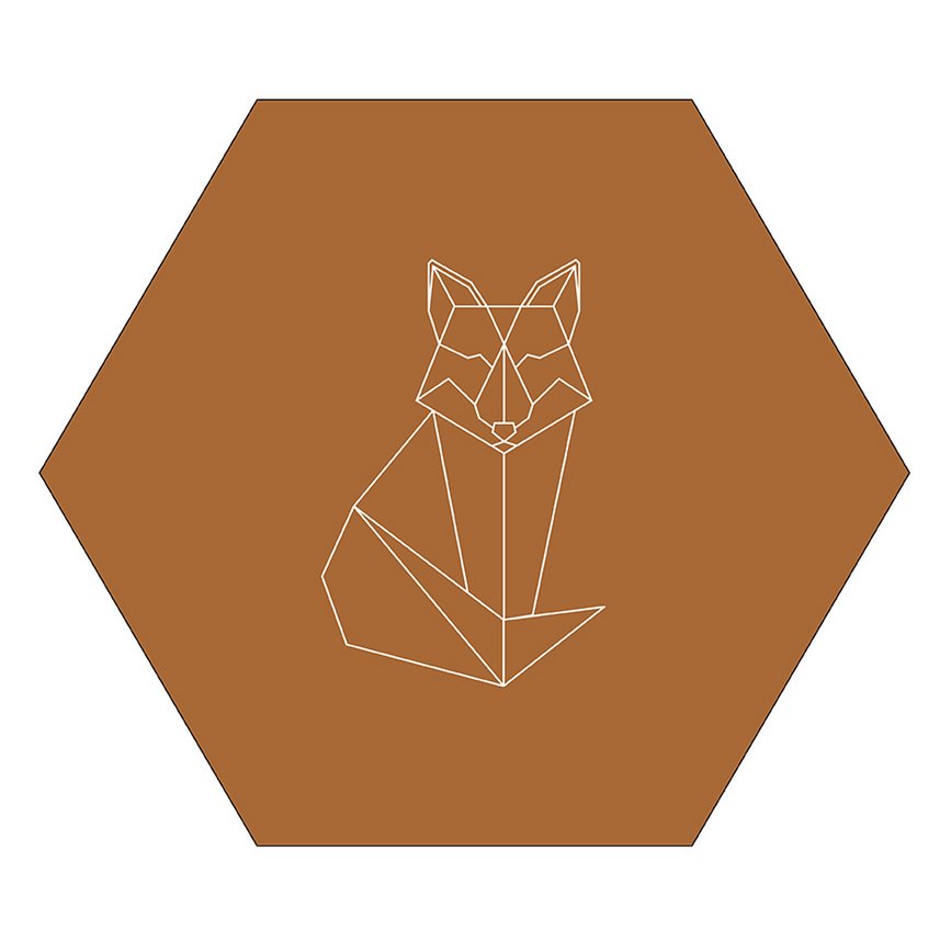 Wall hexagon fox brown
