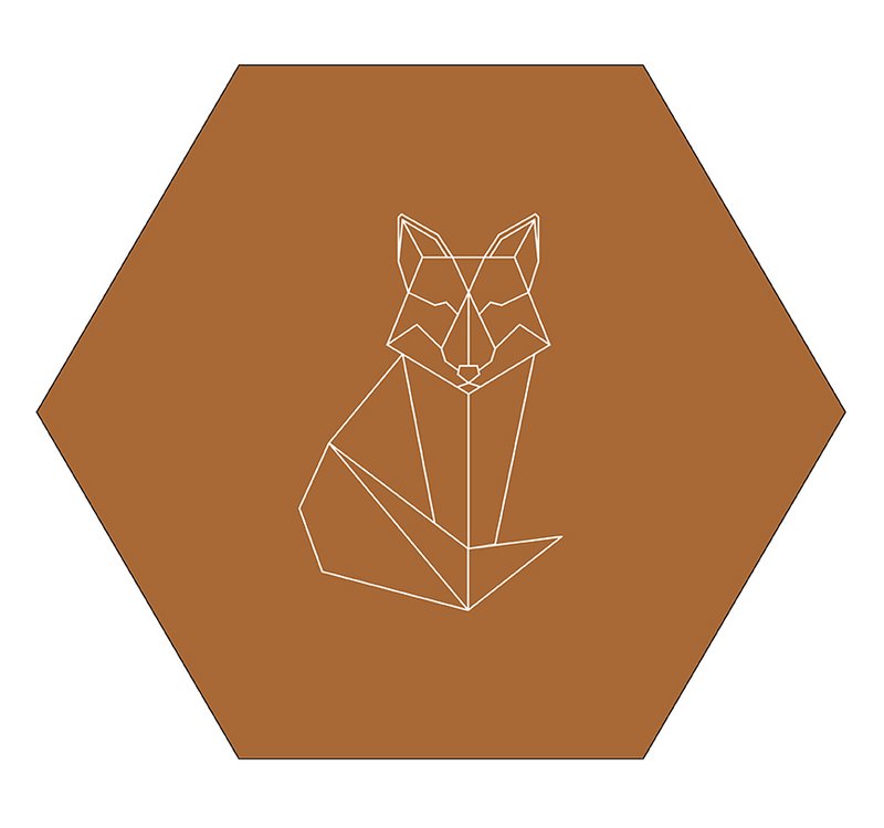 Wall hexagon fox brown