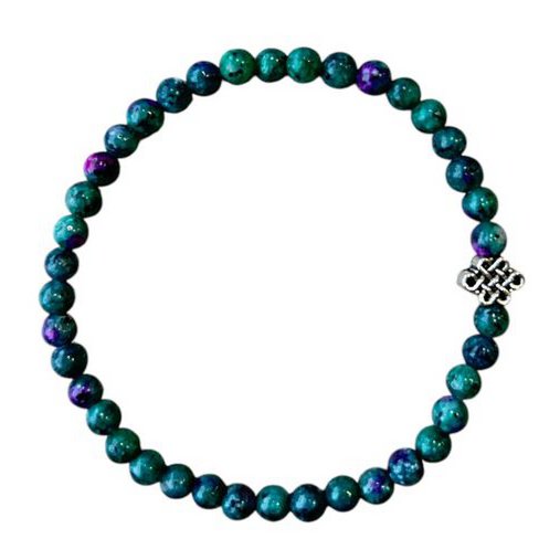 Women's bracelet Ruby in Zoisite 5 mm with infinity lucky knot