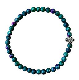 Women's bracelet Ruby in Zoisite 5 mm with infinity lucky knot