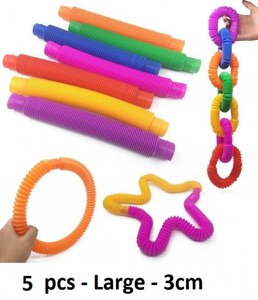 Z-E2.1 T2130-007 Wacky Tube Large 3cm - Mixed Colors - 5pcs