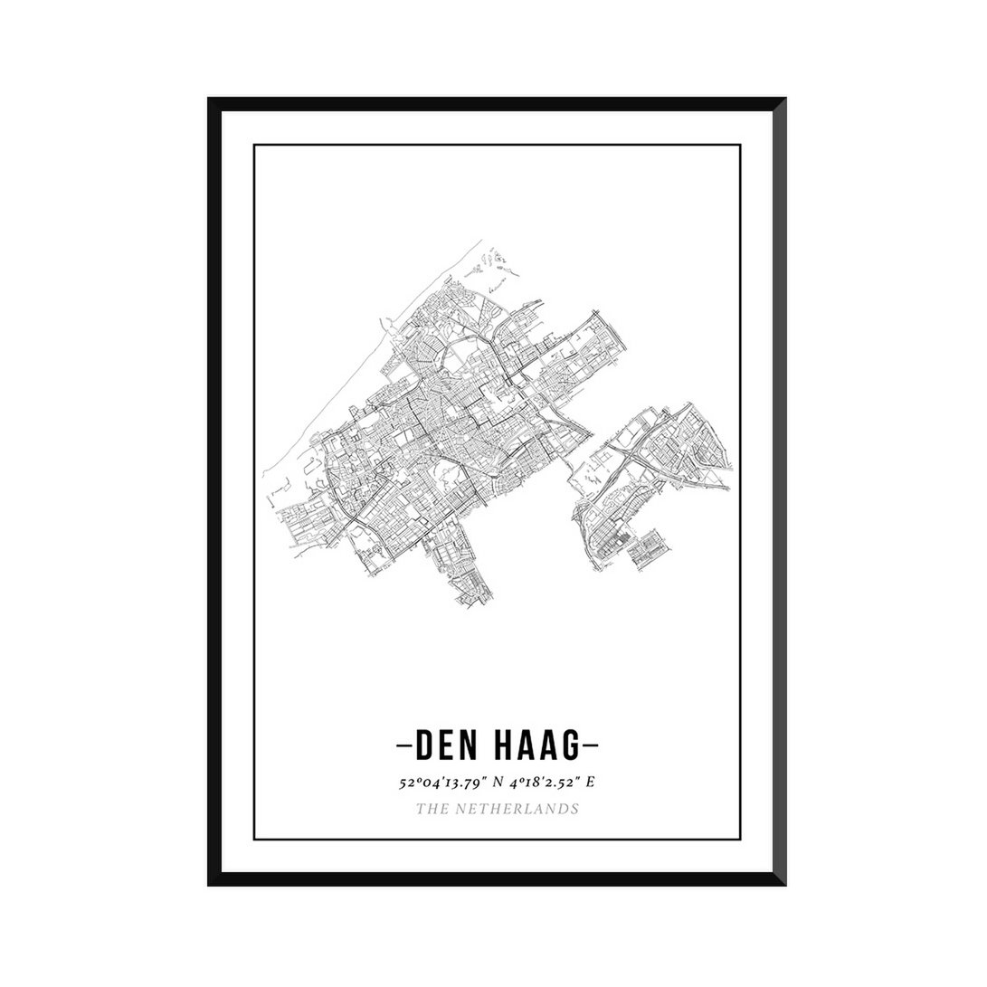 La Haye - Affiche de la carte de la ville