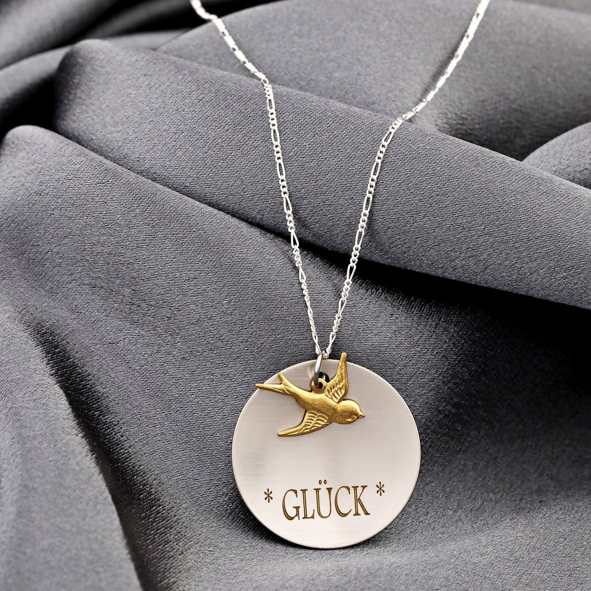 Collier CHANCE avec hirondelle - Argent sterling 925 - K925-113