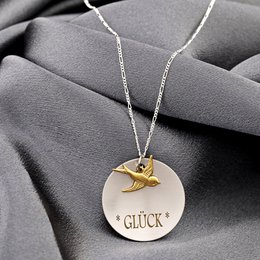 Collier CHANCE avec hirondelle - Argent sterling 925 - K925-113