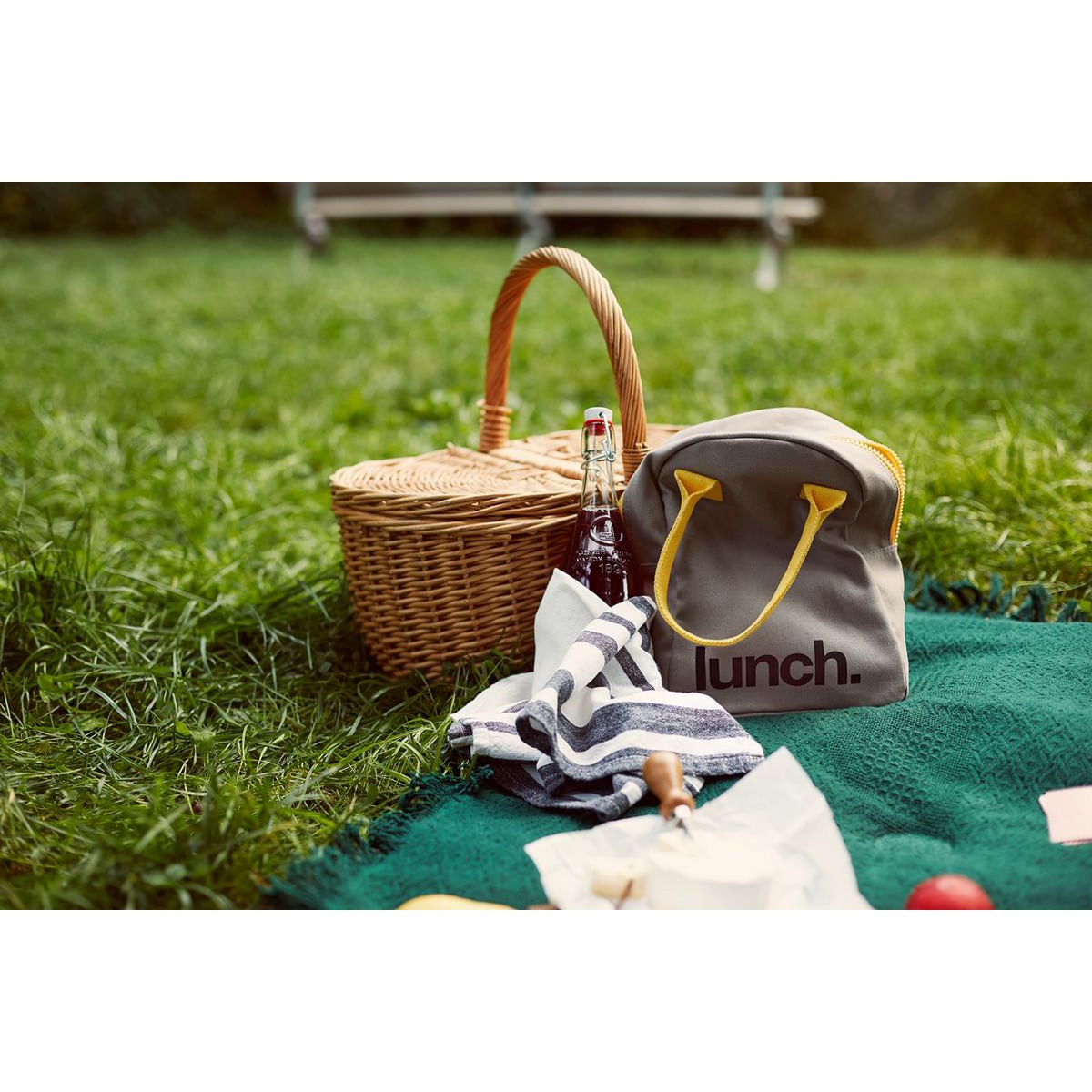 Fluf - Zipper Lunch Grey/Yellow