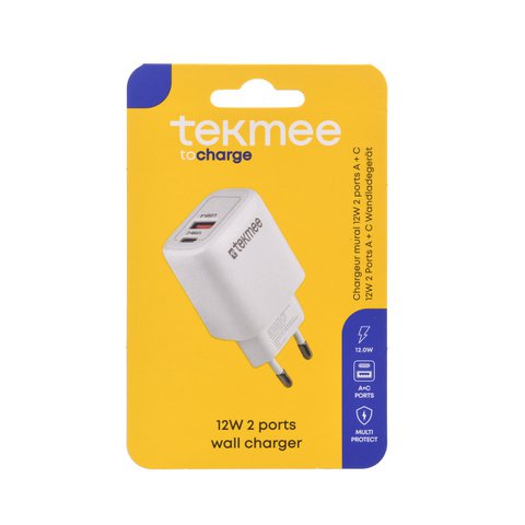 Type A and C 12W wall charger