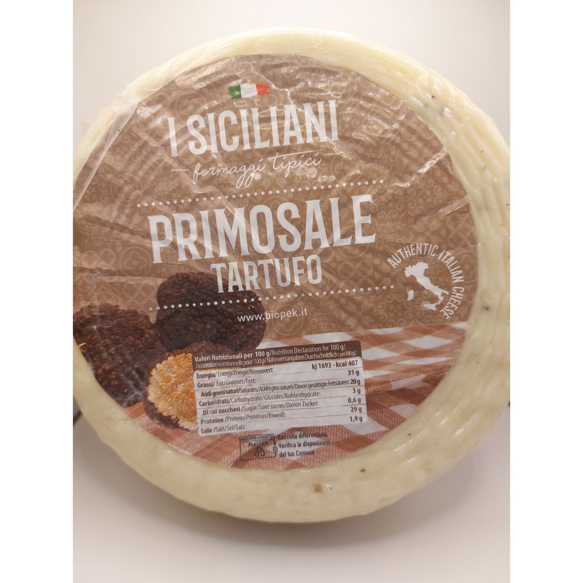 Pecorino z Sycylii primo sprzedaż z czarną truflą 225 gr