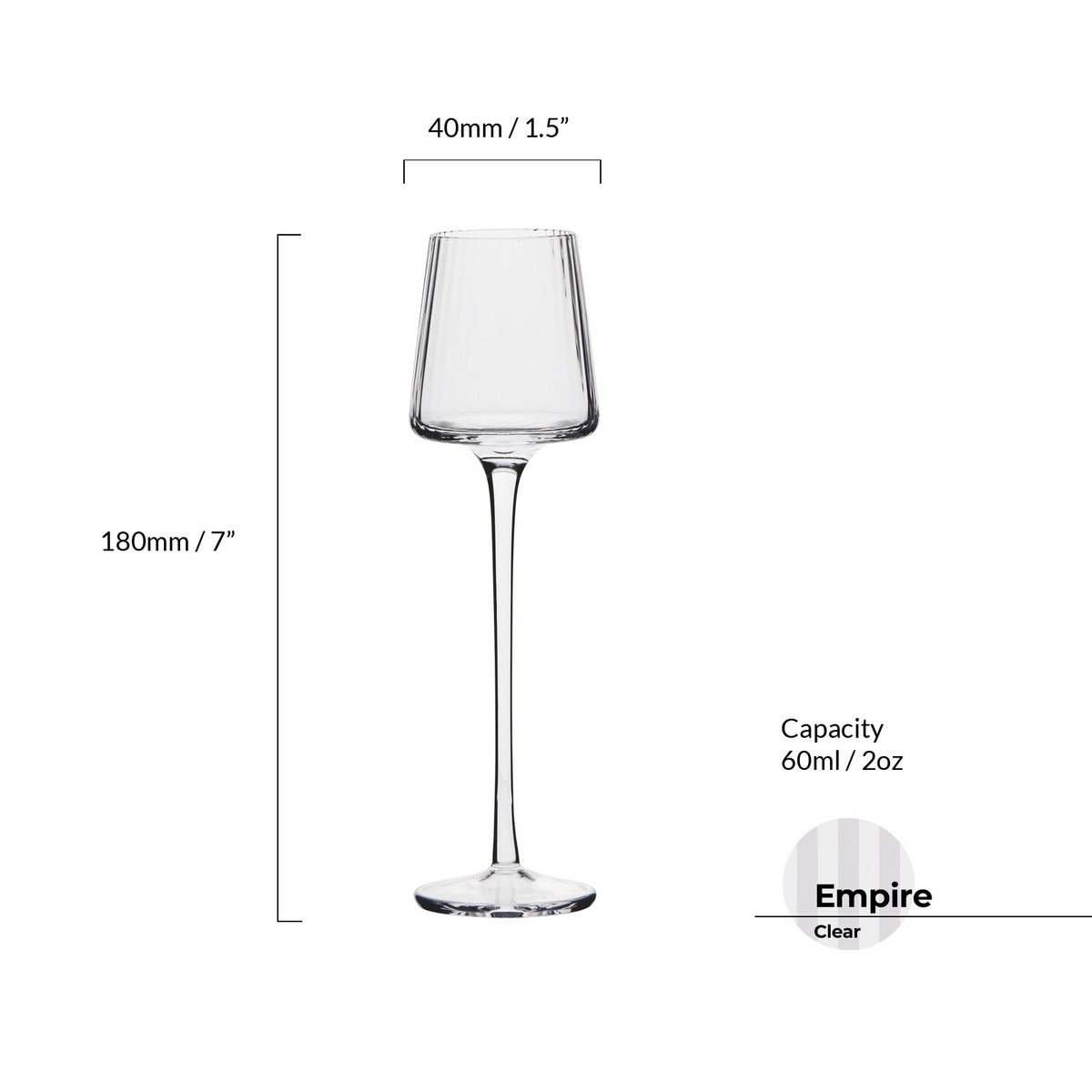 Set of 4 Empire Clear Liqueur Glasses