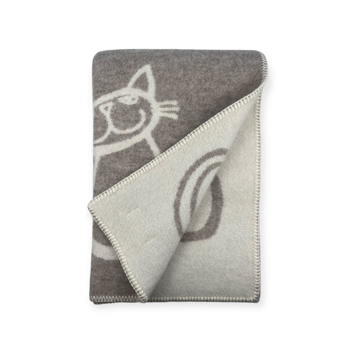 Plaid de chat ludique - 100% nz laine
