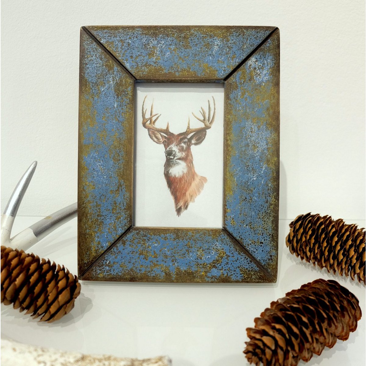 Photo frame - picture frame - model vintage - antique blue - vintage