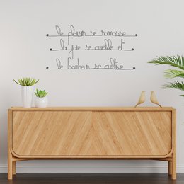 Metalen wanddecoratie quote “Leven en geluk”