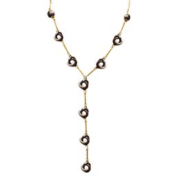 Y-förmige Halskette mit Emaille-Knoten