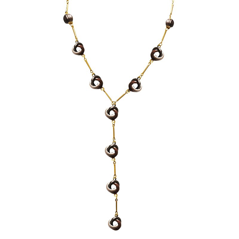 Y-vormige ketting met emaille knopen