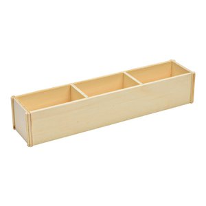 Display box for spice mixture made of natural wood (W/H/D) 39x7x9cm capacity, 24 test tubes