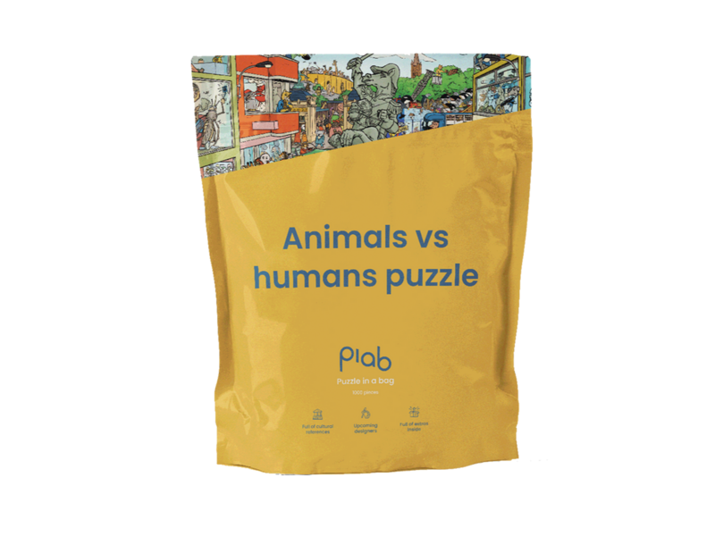 Tiere gegen Menschen Puzzel