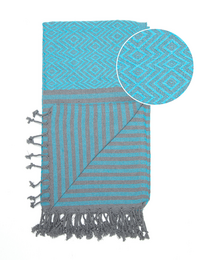 SAHARA Cotton Hammam Pool Towel – Sand Free & Compact – Turquoise - 180x100 cm