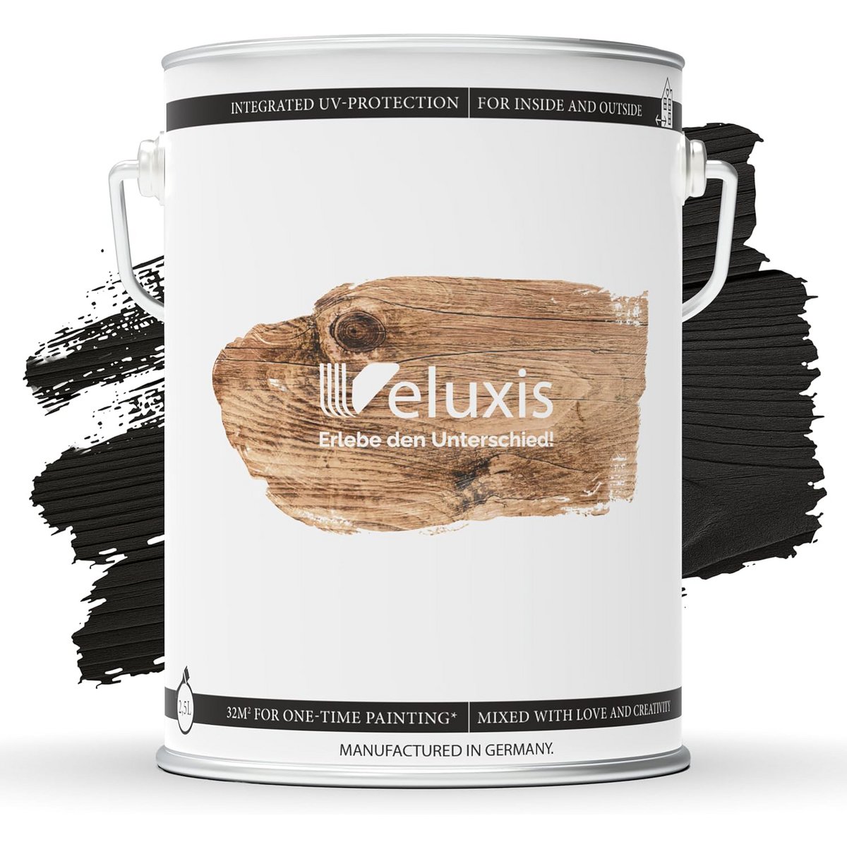 Veluxis® Hochwertige Holzlasur für Innen und Außen - 2,5 Liter, seidenglänzend, lösemittelfrei und UV-stabil, wetterfest - Made in Germany (Kiefer)
