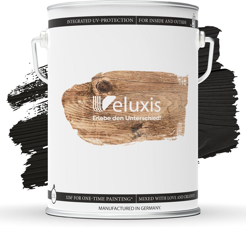 Veluxis® Hochwertige Holzlasur für Innen und Außen - 2,5 Liter, seidenglänzend, lösemittelfrei und UV-stabil, wetterfest - Made in Germany (Kiefer)