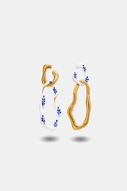 Varia Enamel 2-in-1 Earrings — White