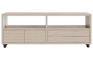 Nordic tv cabinet with wheels 2 doors 2 drawers Sendai