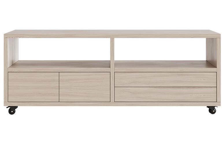 Nordic TV-Schrank mit Rädern 2 Türen 2 Schubladen Sendai