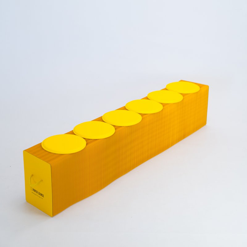 Foldbar papirbænk - gul