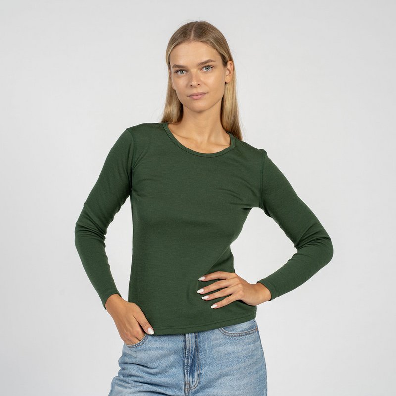 Women's Merino 160 Long Sleeve Crew Dark green