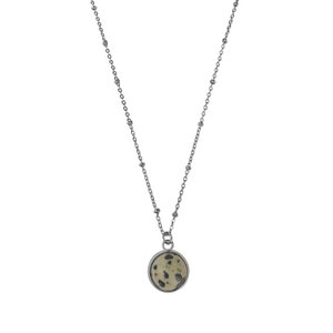 Ketting Dalmatier Jaspis Steen - Zilver