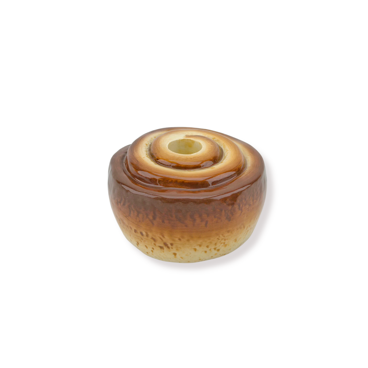 Candle Holder - Cinnamon Bun - Brown -11x11x6,5 cm