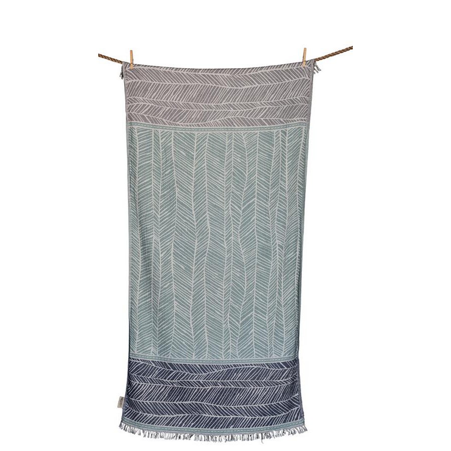 Strandtuch Ftelia Eucalyptus, Marine Blue & Anthrax
