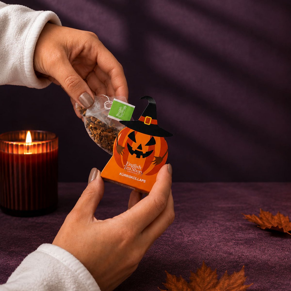 ETS - Halloween Kürbis "Kürbiskollaps", BIO Tee, 1 Pyramidenbeutel