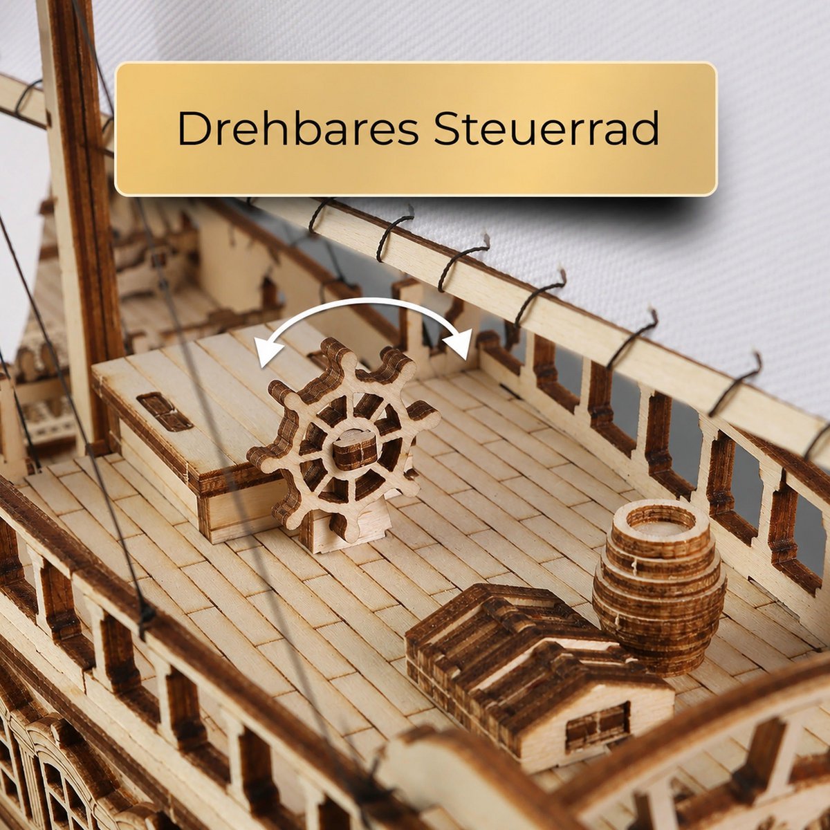 Brigg aus Holz zum Bauen Eisberg – 3D-Holzpuzzle 311 Teile, Schiffsmodell mit Segeln und Takelage, Modellbausatz ab 12 Jahren