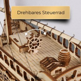 Brigg aus Holz zum Bauen Eisberg – 3D-Holzpuzzle 311 Teile, Schiffsmodell mit Segeln und Takelage, Modellbausatz ab 12 Jahren