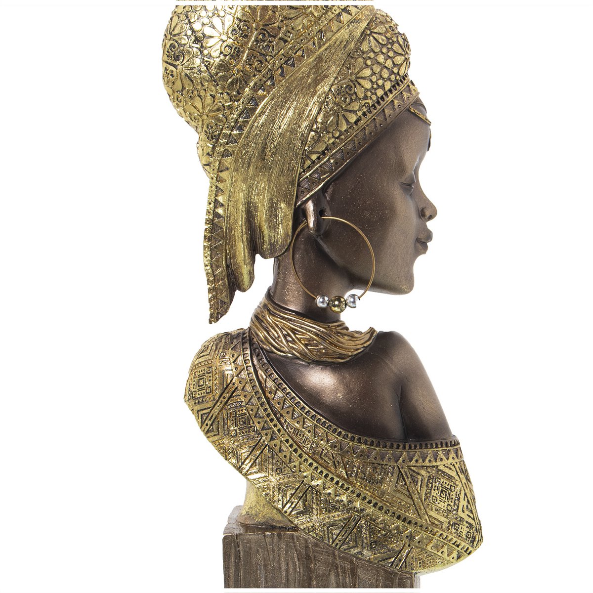 Afrykańskie popiersie z żywicy DORADO _18X9X42CM ST50350