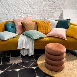 Dutch Decor LINN - Cushion 45x45 cm - Golden Glow - yellow-ochre