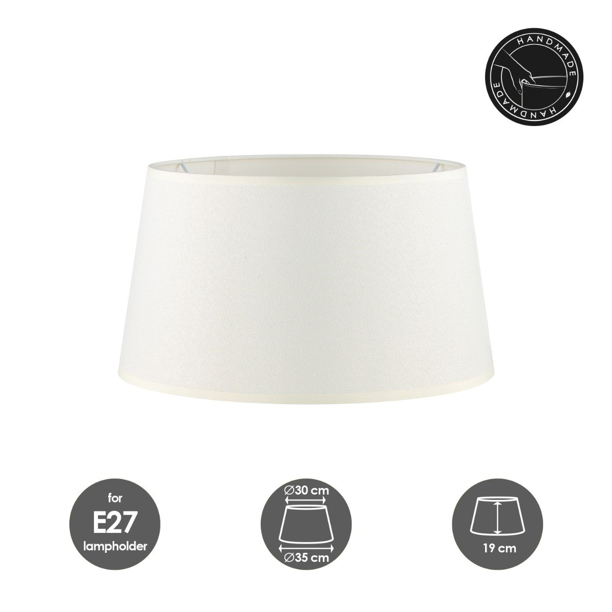 Home Sweet Home Stoffen Lampenkap Beige - 35 x 30 x 19 cm