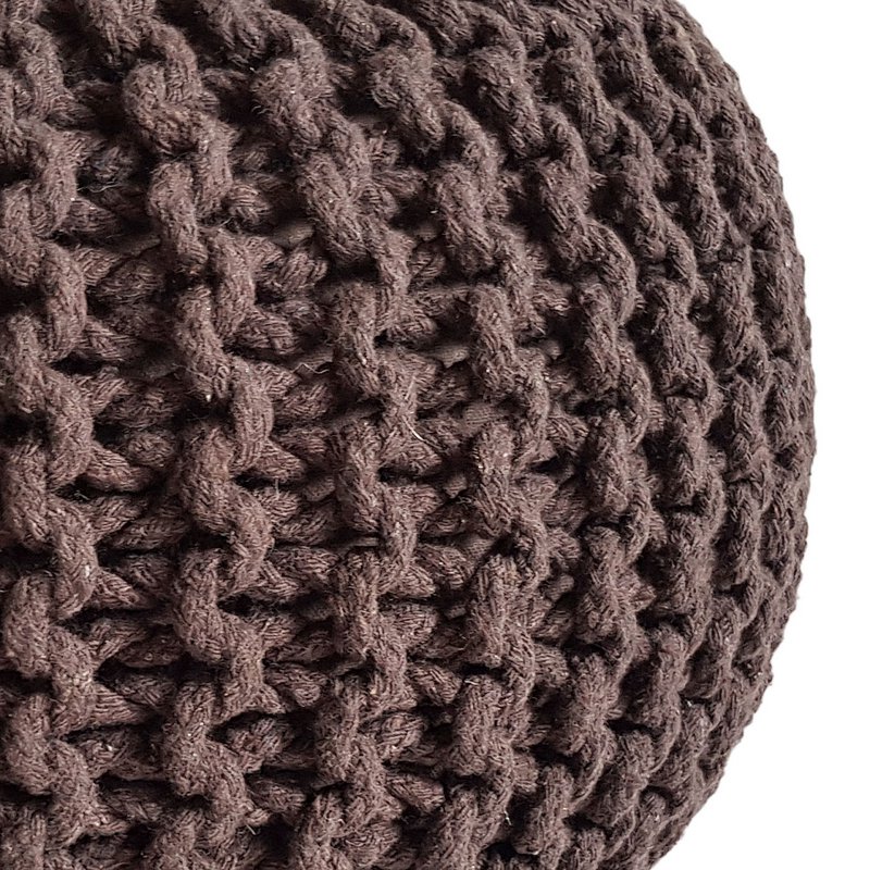 Knitted stool pouf Ø 45 H 30 cm cm seat pouf knitted floor cushion