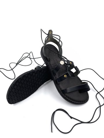 Vrouwen zwarte Lace Up sandalen, lederen Gladiator sandalen, Lace Up Griekse sandalen, vrouwen Gladiator Griekse lederen sandalen, lederen sandalen vrouwen