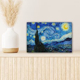 Canvas Maleri - Wall Decoration - De Sterrennacht - Vincent Van Gogh