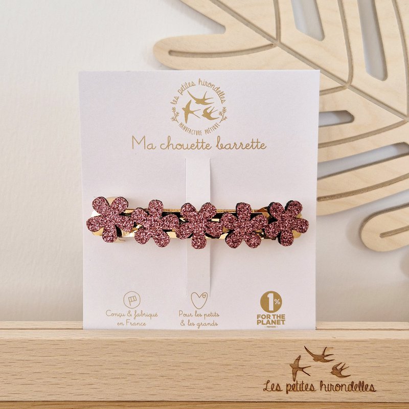 Molletta con clip - Fiori