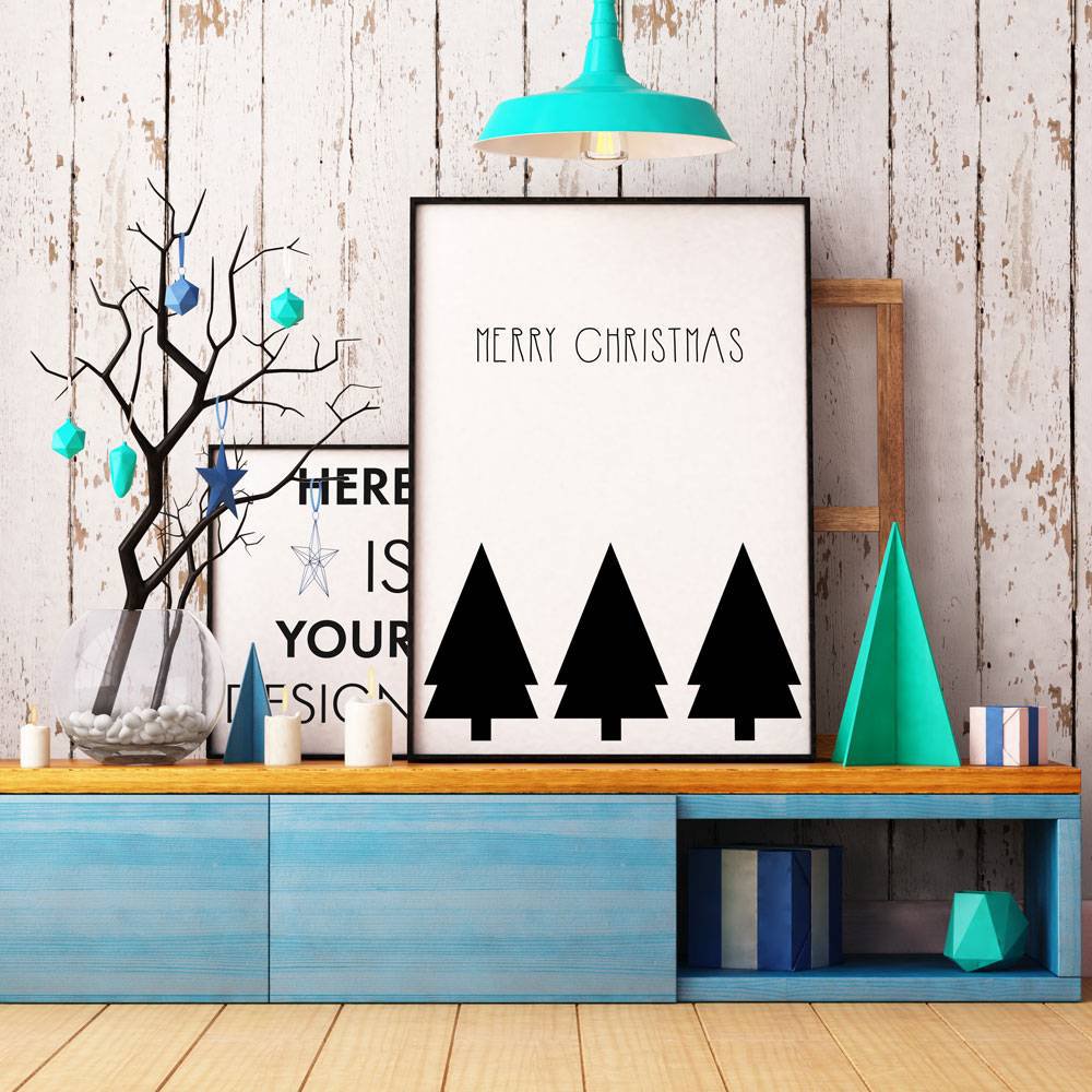 Christmas Christmas trees - Christmas Poster - Text poster - Black and White poster