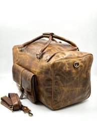 Håndlavet rejsetaske i nødstedt brunt læder – Artisan "Crumpled Effect" Weekender & Unisex Duffle