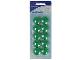 Magneet Westcott groen pak à 10st. Ø 25mmx11,8mm, 300g cap: 4-6 vel 80gr. papier