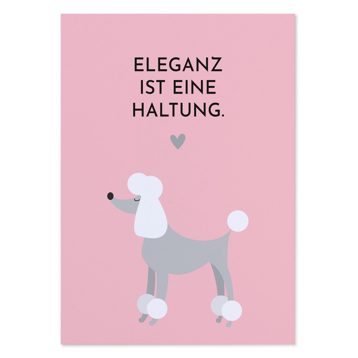 Ansichtkaart met de spreuk “Elegance is an attitude”
