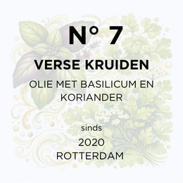 N° 7, olie met verse kruiden Basilicum en Korianer