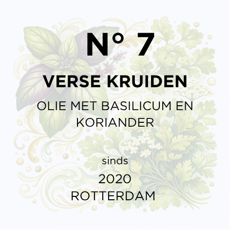 N° 7, olie met verse kruiden Basilicum en Korianer