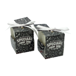 Candela dei desideri con ciondolo in bianco e nero – “Specialmente per te”