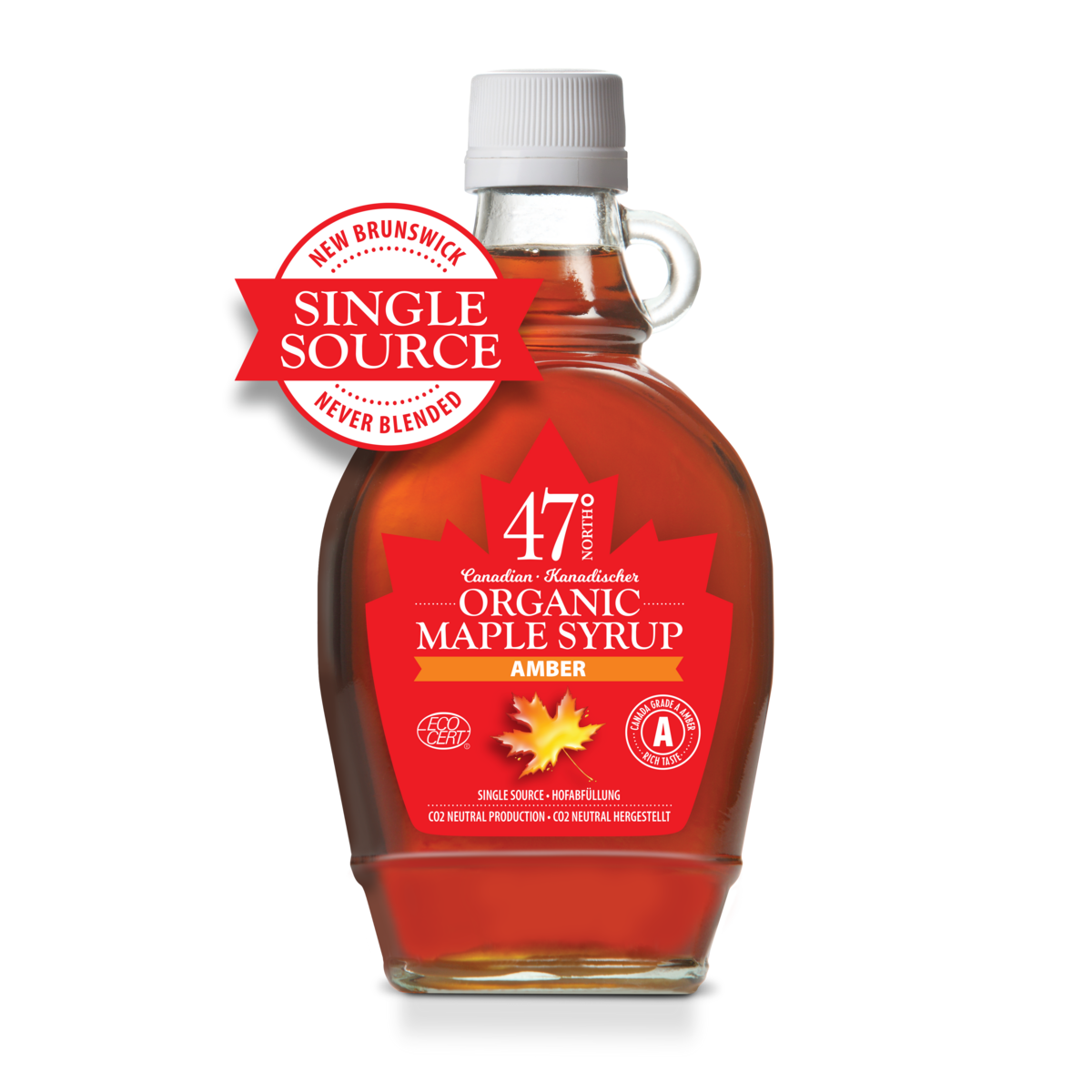 ENKELE BRON Biologische ahornsiroop, Canada klasse A, amber, rijk - 250 g
