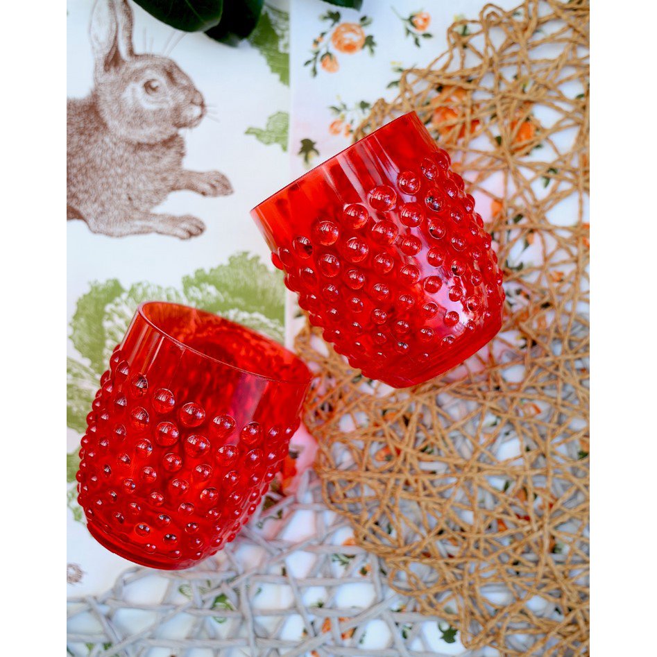 Arca Dotted aqua - Acryl Drinkbeker 350ml - rood - duurzaam, lichtgewicht, onbreekbaar, ideaal voor in de tuin, picknick, speelse look